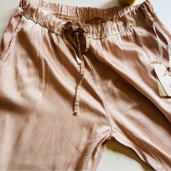 G.RICCERI Drawstring Flowy Lounge Pants in Blush Pink Size S - Picture 7 of 7